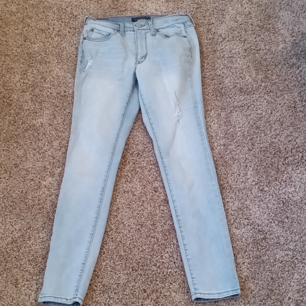 Girls Aeropostale high waisted jegging, light denim, size regular 2